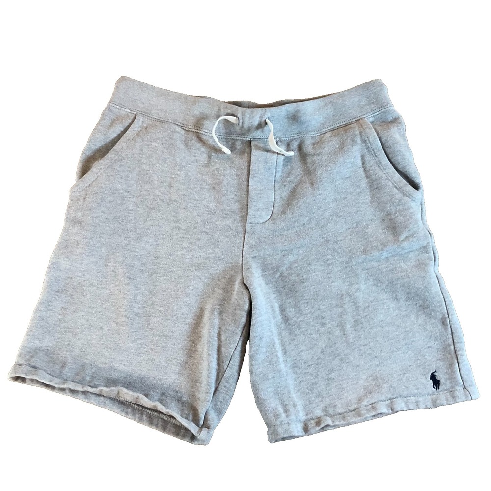 Ralph Lauren Polo Single Horse Gray Fleece Shorts Y 14-16‎ Pony Logo